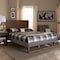 Baxton Studio Allegra Grey Upholstered and Walnut Wood Full Size Platform Bed 164-9413-9419 - alternate 8